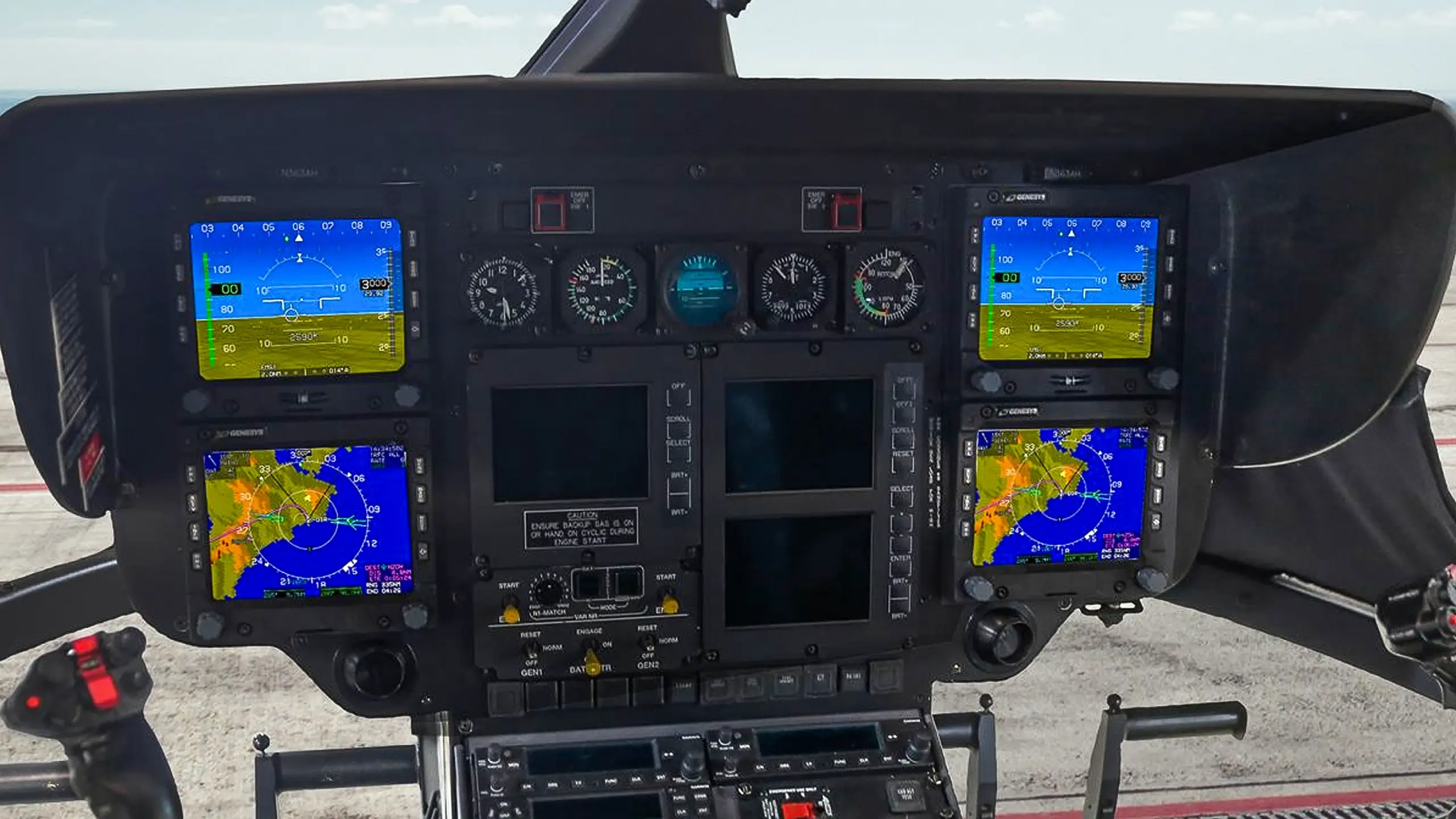 image of the Airbus EC-145e cockpit