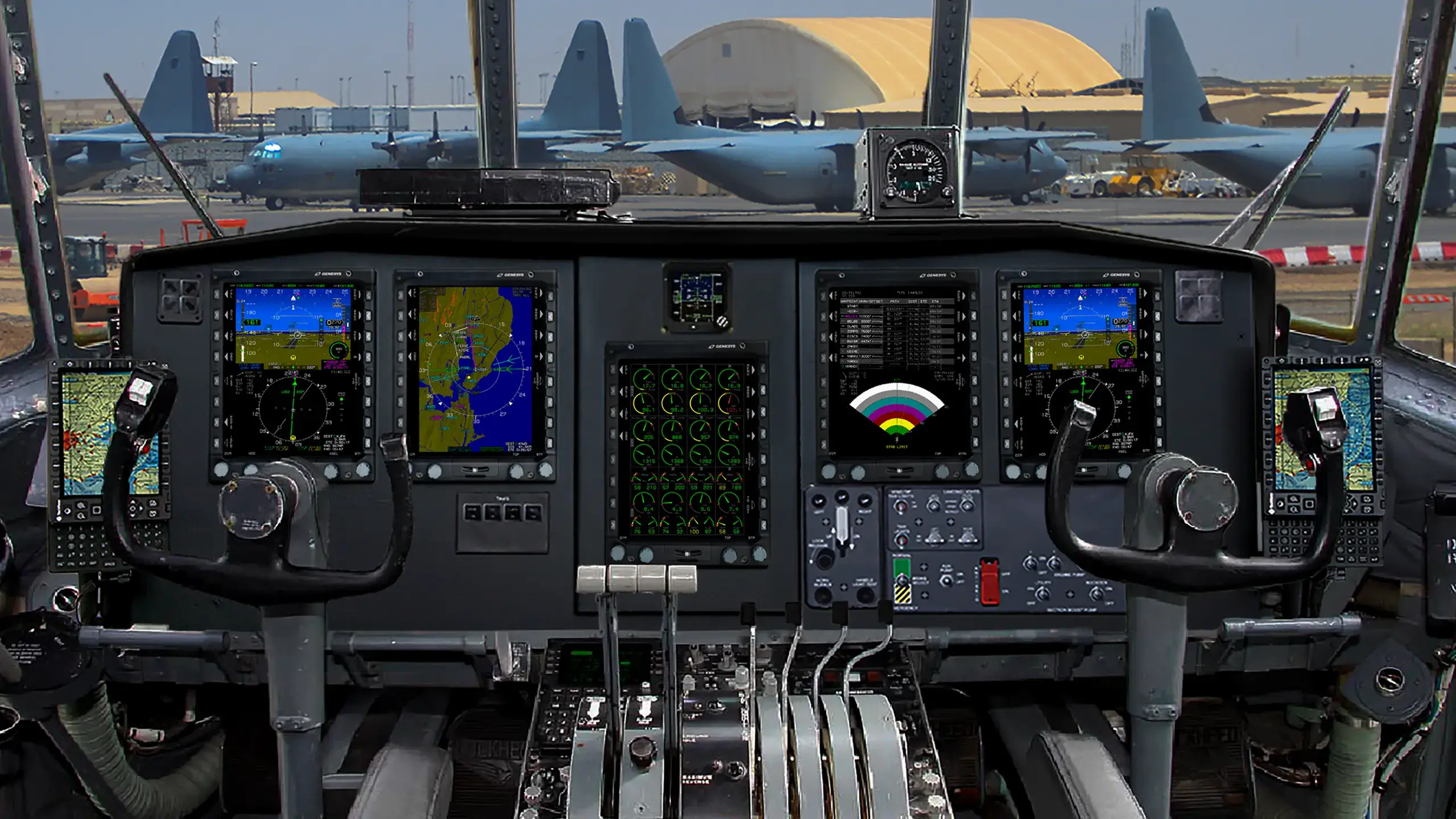 image of the Lockheed C-130 Hercules cockpit